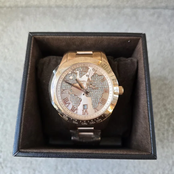 Michael Kors Rose Gold Watch with Crystal Accents - Picture 5 of 5